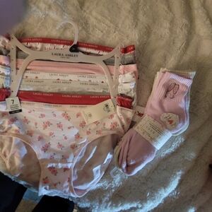 Laura Ashley Floral Underwear and Pink Socks Set